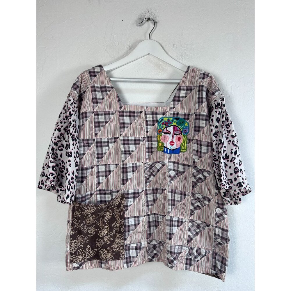 Bidi Bidi Designs BAAO Philippines Women’s Upcycled Fabric Top One Size Brown